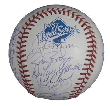 1987 National League Champion St. Louis Cardinals Team Signed World Series Ueberroth Baseball With 26 Signatures Including Ozzie Smith (JSA)